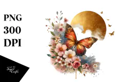 Butterfly made of Spring Flowers PNG Product Image 1
