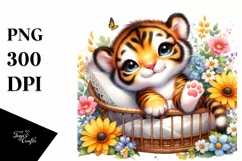 Sleeping Baby Tiger Cradle | Sublimation | Clipart Product Image 3