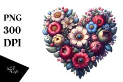 Valentines Floral Heart , Clipart |T-shirt, Mug, Tumbler Product Image 1