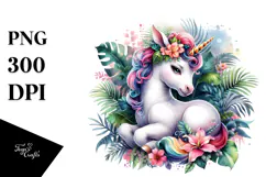 Adventurous Baby Unicorn PNG Product Image 1