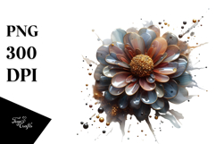 Abstract Zinnia Made of , Watercolor PNG Product Image 1
