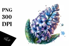 Shiny Watercolor Hyacinth | Sublimation | Clipart Product Image 3