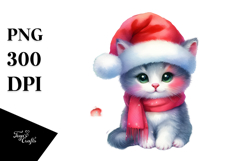 Vibrant Cat with Santa Hat Product Image 1