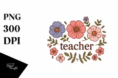 Simple Flowers Teacher Summer Flower PNG Product Image 1