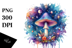 Vibrant Celestial Mushroom Tarot, PNG Product Image 1