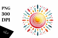 Colorful Vibrant Sun | Sublimation Clipart Product Image 1