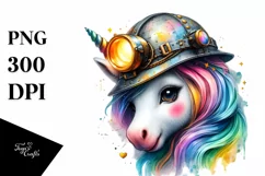 colorful Baby Unicorn with Miner's Helmet Product Image 3