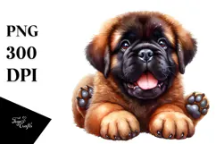 Baby Bullmastiff with Big Eyes PNG Product Image 1