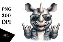 Smiling Rhino Rocker Sign | Sublimation Clipart Product Image 3
