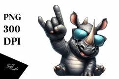 Smiling Rhino Rocker Sign | Sublimation Clipart Product Image 3
