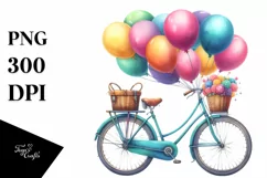 Watercolor Vintage Bicycle PNG Product Image 1