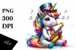 colorful Baby Unicorn with Jazz Club Product Image 3