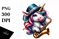 colorful Baby Unicorn with Jazz Club Product Image 1