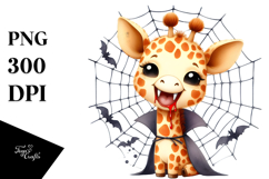 Cute Giraffe Watercolor Sticker Clipart Product Image 1