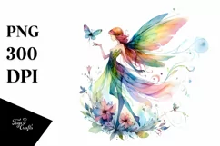 Colorful Fairy in Style Clipart Product Image 1