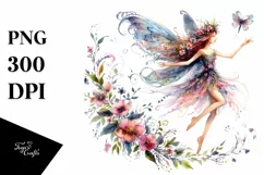 Colorful Fairy in Style Clipart Product Image 1