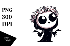 Curious Skull with Flower Crown Product Image 1