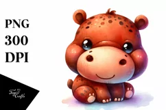 Colorful Baby Hippo Plush | Sublimation | Clipart Product Image 3