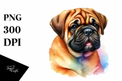 Colorful Bullmastiff Sticker Clipart Product Image 1