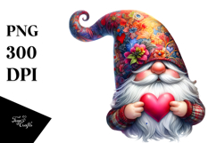 Detailed Valentines Gnome with Large Detailed Hat PNG Product Image 1
