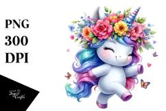 b Cute Unicorn Dancing PNG Product Image 1