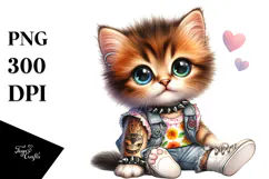 Baby Kitten with Punk Look PNG Product Image 1
