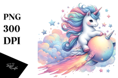 colorful Baby Unicorn with Comet Product Image 1