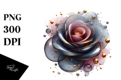 Glossy Rose, Watercolor PNG Product Image 1