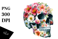 Skull Made of Spring Flowers PNG Product Image 1