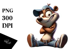 Goofy Cartoon Bear Anthropomorphic PNG Product Image 1