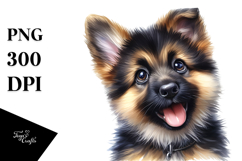 Colorful Baby Cartoon German Shepherd, PNG Product Image 1