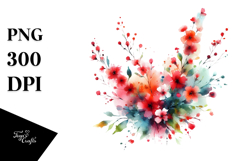 Watercolor Abstract Small Red Flowers Product Image 1