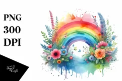 Vibrant Rainbow Watercolor | Sublimation Clipart Product Image 3