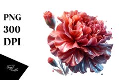 Shiny Carnation Watercolor Splash Sublimation Clipart Product Image 1