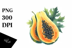 Watercolor Papaya | Sublimation | Clipart Product Image 1
