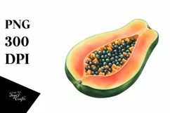 Watercolor Papaya | Sublimation | Clipart Product Image 3