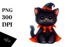 Simple Halloween Black Cat Clipart Product Image 3