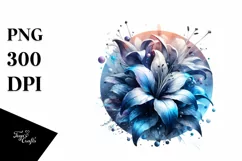 Shiny Lobelia Watercolor | Clipart Product Image 1