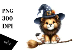 Cute Lion Watercolor Sticker Clipart Product Image 1