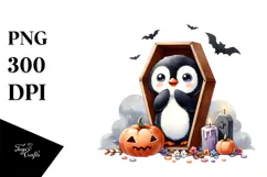 Fun Baby Penguin Halloween PNG Product Image 1