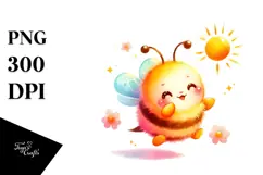 Vibrant Baby Bee on Sun PNG Product Image 1