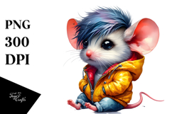 Funny Sitting Mouse PNG Product Image 1