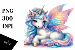 colorful Baby Unicorn with Fairy's Wings Product Image 1