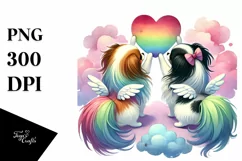 View from Behind Japanese Chin Heart Shape PNG Product Image 1
