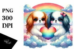 View from Behind Japanese Chin Heart Shape PNG Product Image 1