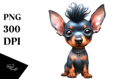 Expressive Baby Doberman Pinscher, Transparent PNG Product Image 1
