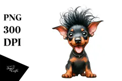 Expressive Baby Doberman Pinscher, Transparent PNG Product Image 1