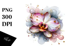 Abstract Orchid, Watercolor PNG Product Image 1