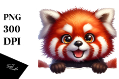 Crazy Red Panda Watercolor Peekaboo Product Image 1