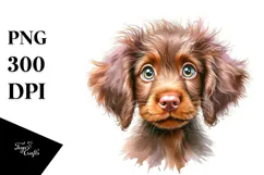 Watercolor Happy Vizsla PNG Product Image 1